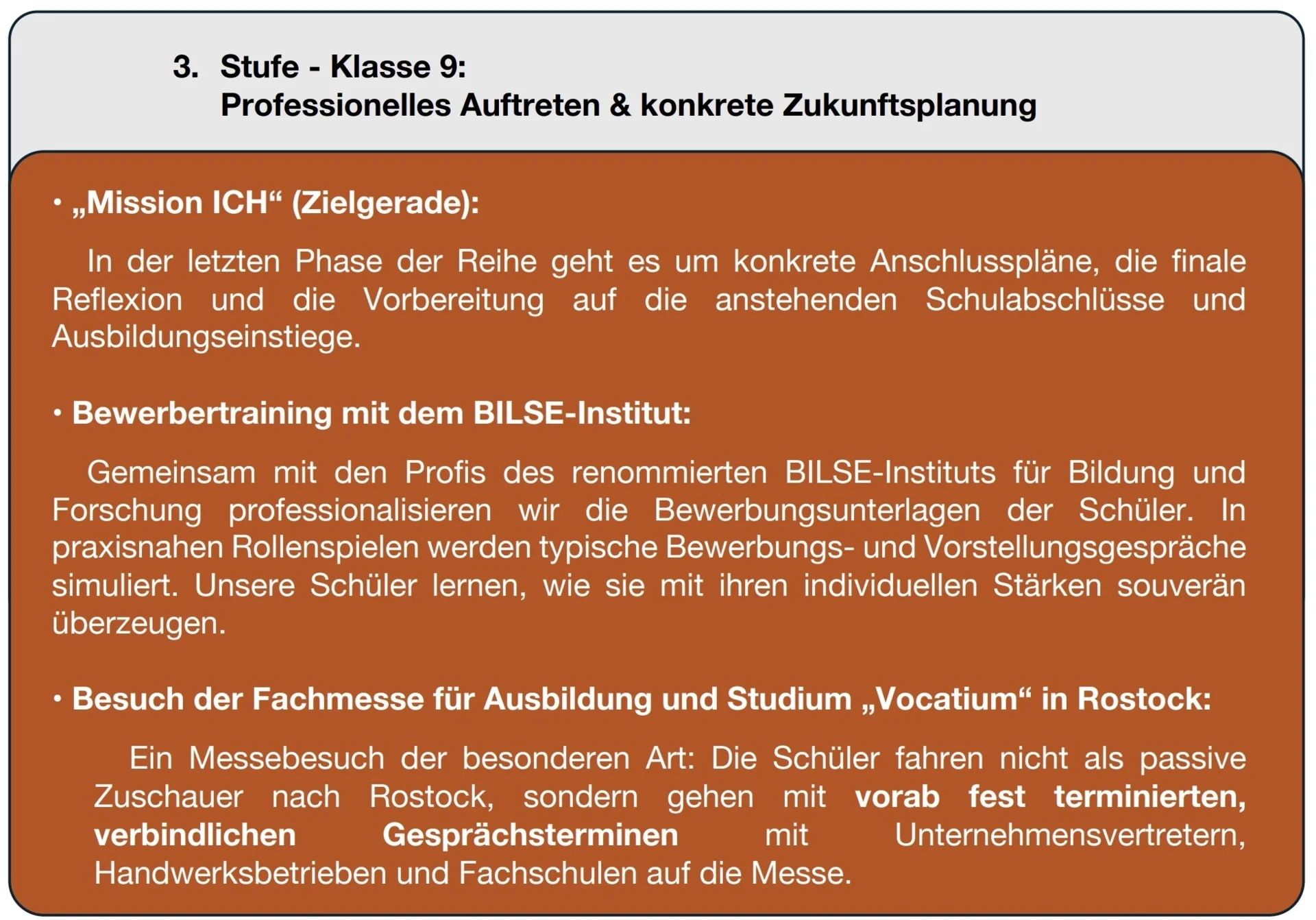 Professionelles Auftreten & konkrete Zukunfsplanung