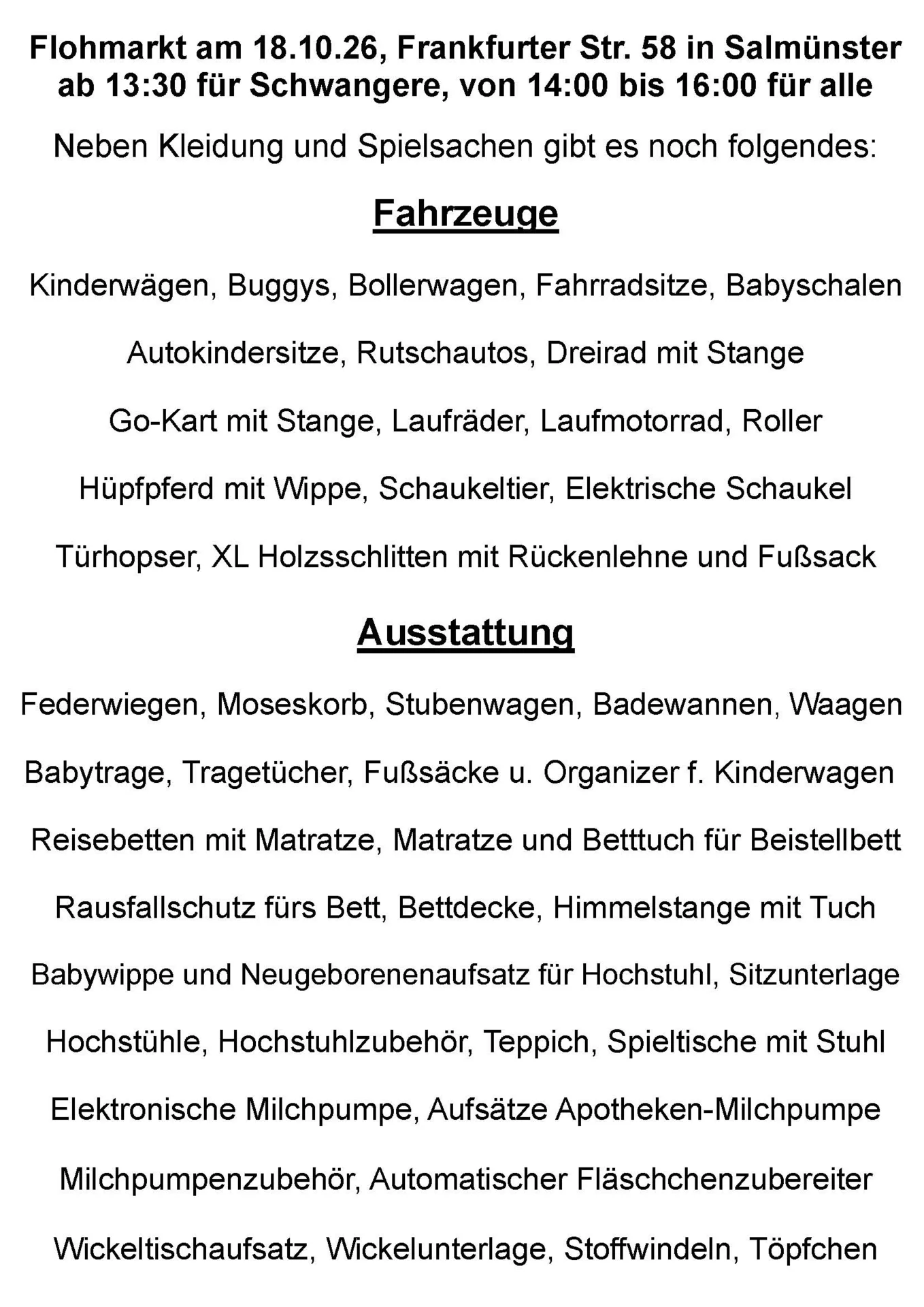 Ausstattungs- und Fahrzeugliste 18.10.26