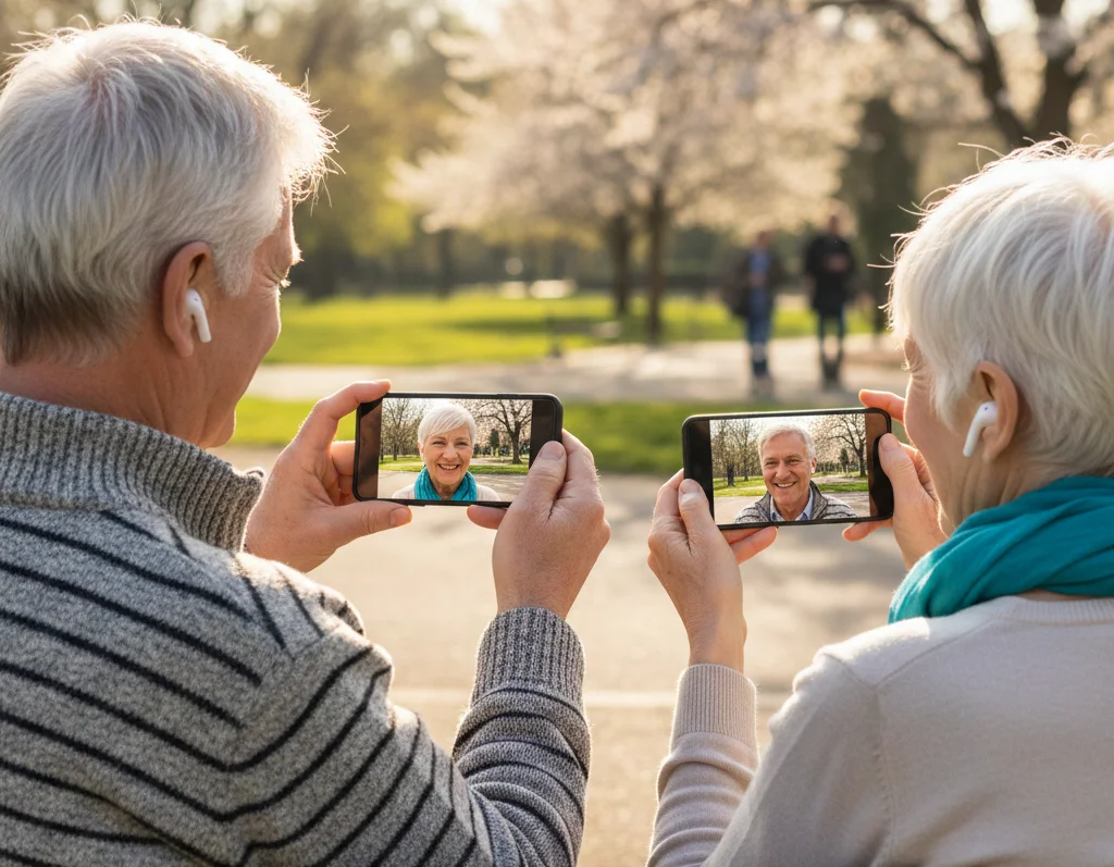 Paar mit Smartphones