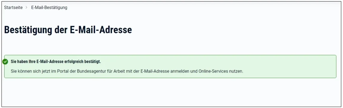 Bestätigung Mailadresse