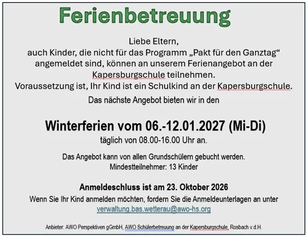 Ferienbetreuung AWO