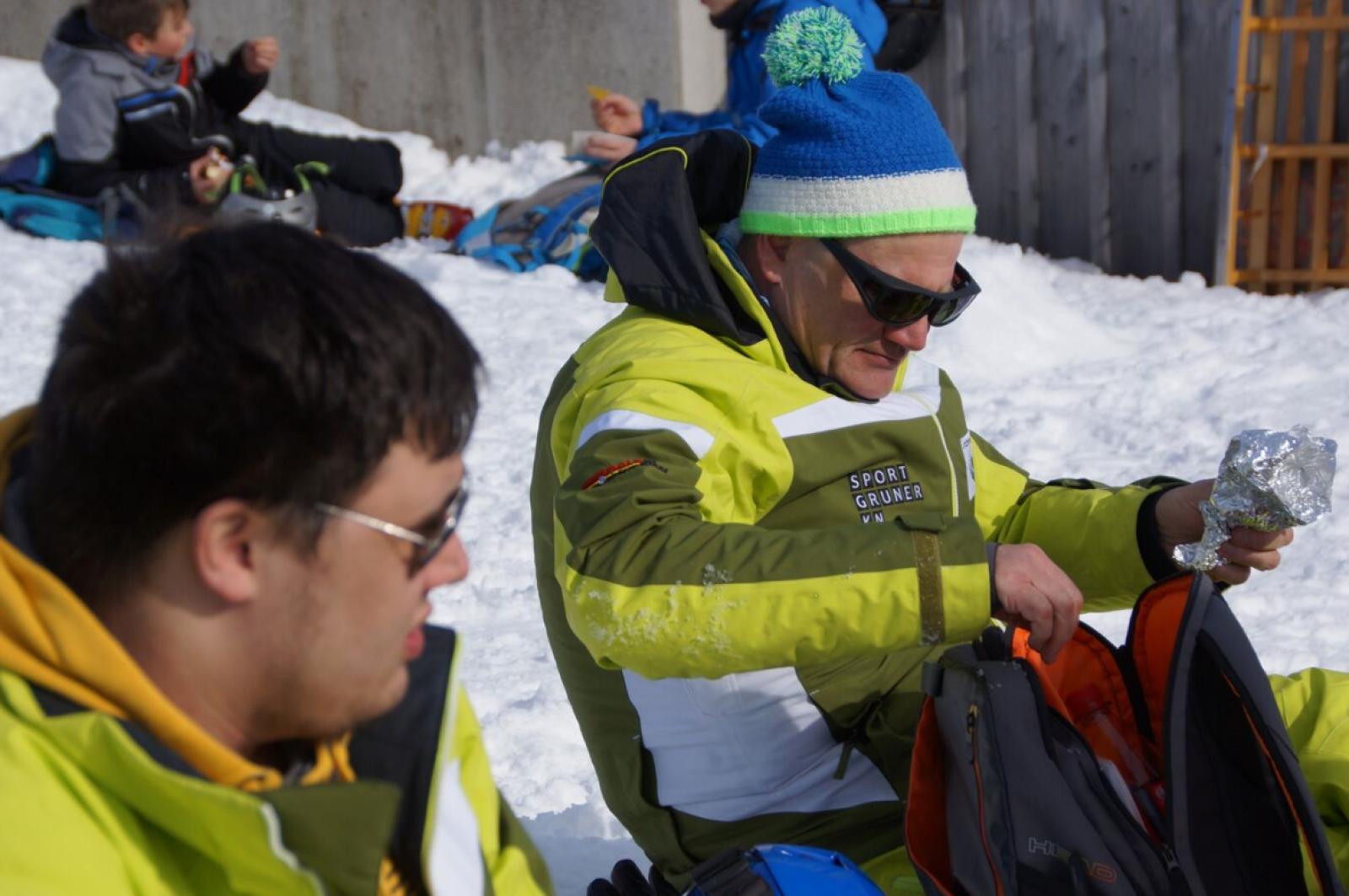 Pause in der Skischule