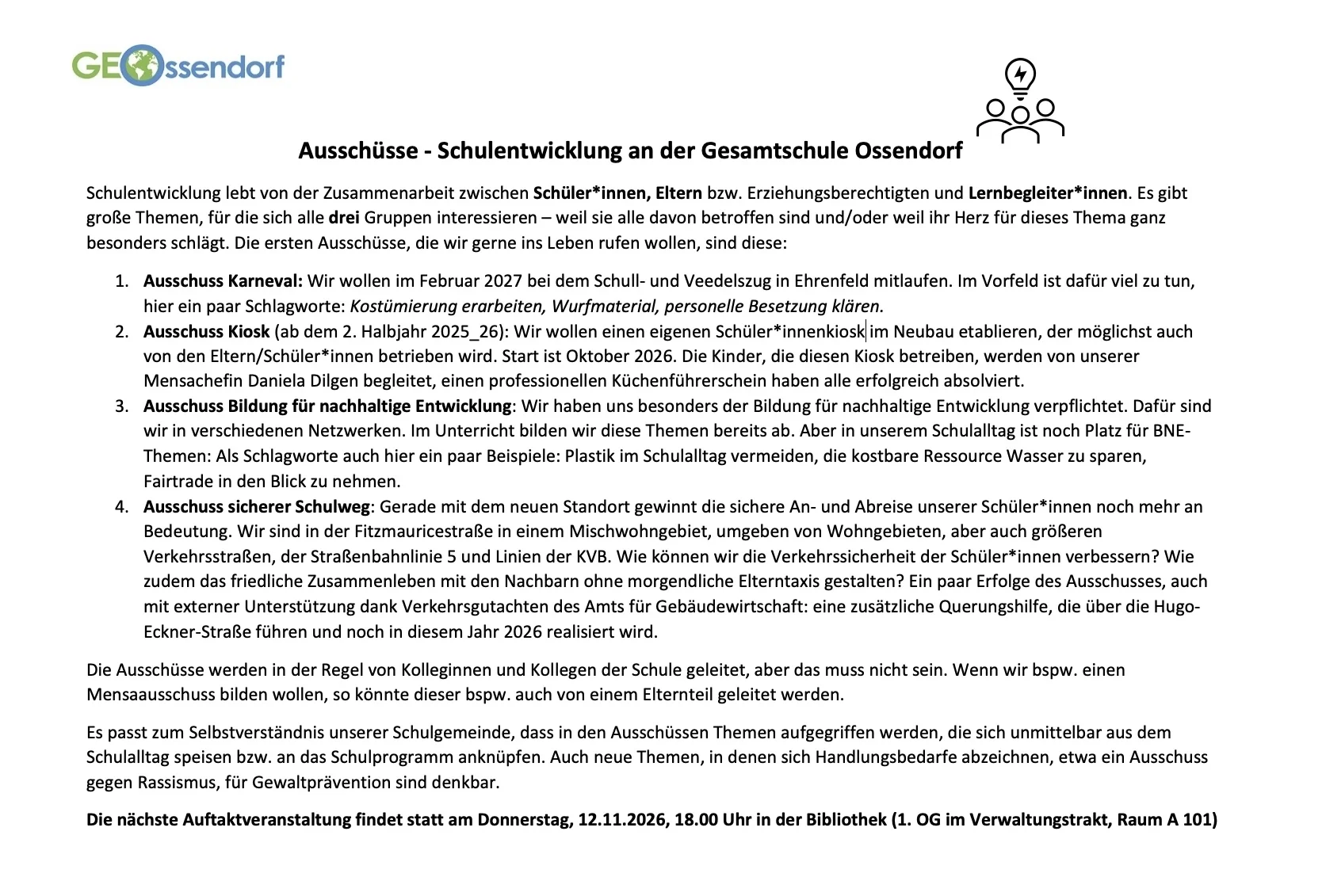 Ausschüsse Homepage