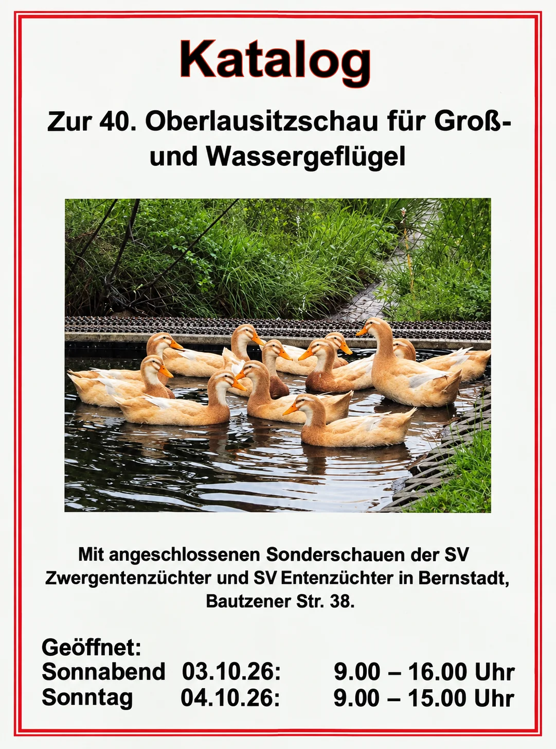 Katalog zur 40. Oberlausitzer Groß- und Wassergeflügelschau