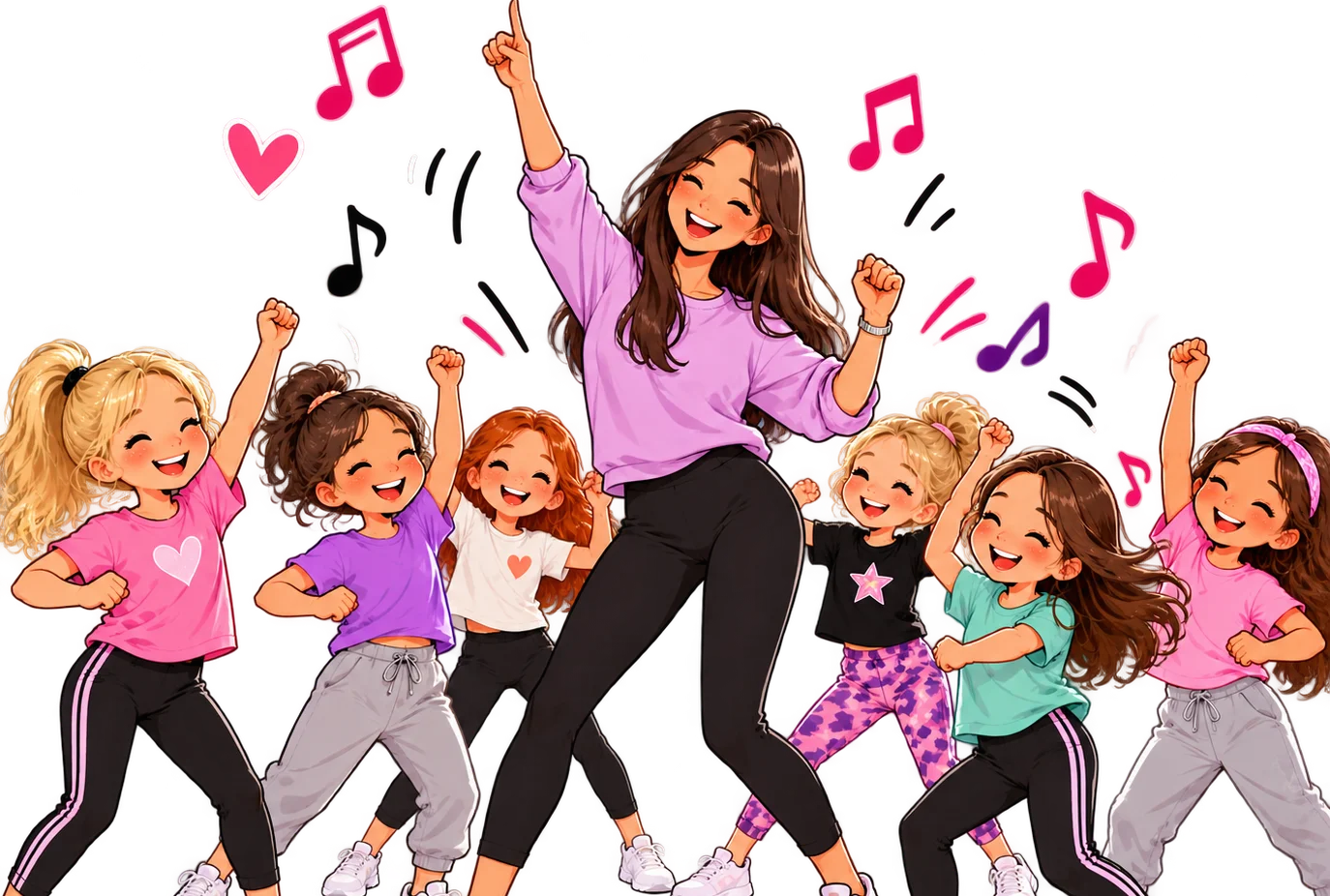 Fröhliche Tanzparty mit Kindern
