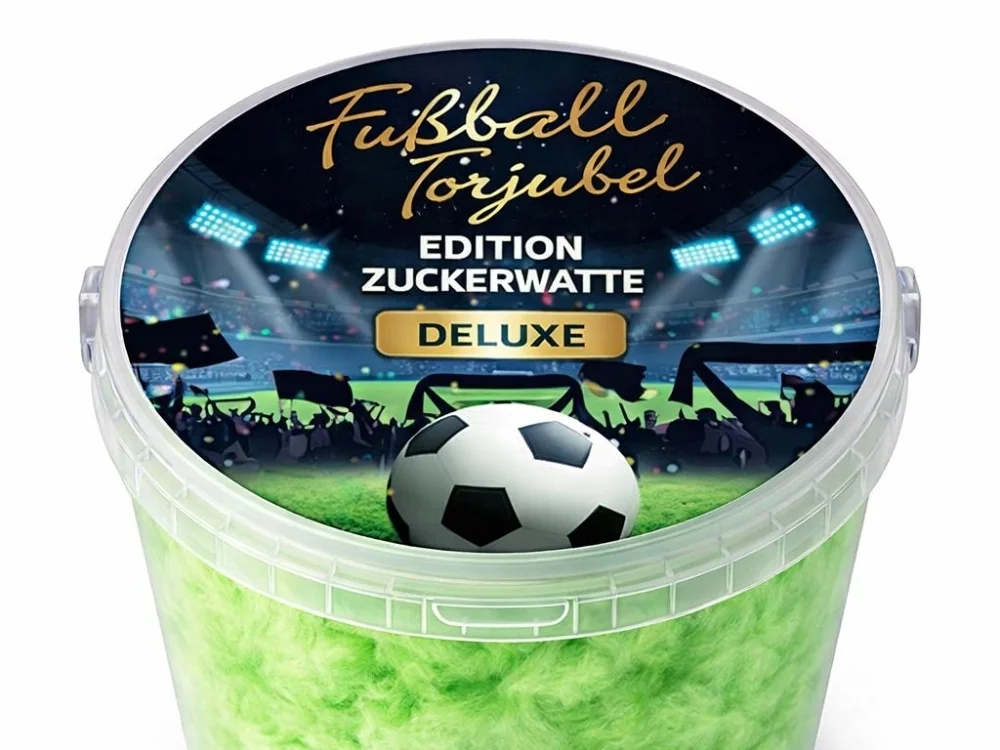 Fußball-Torjubel-Zuckerwatte – grün