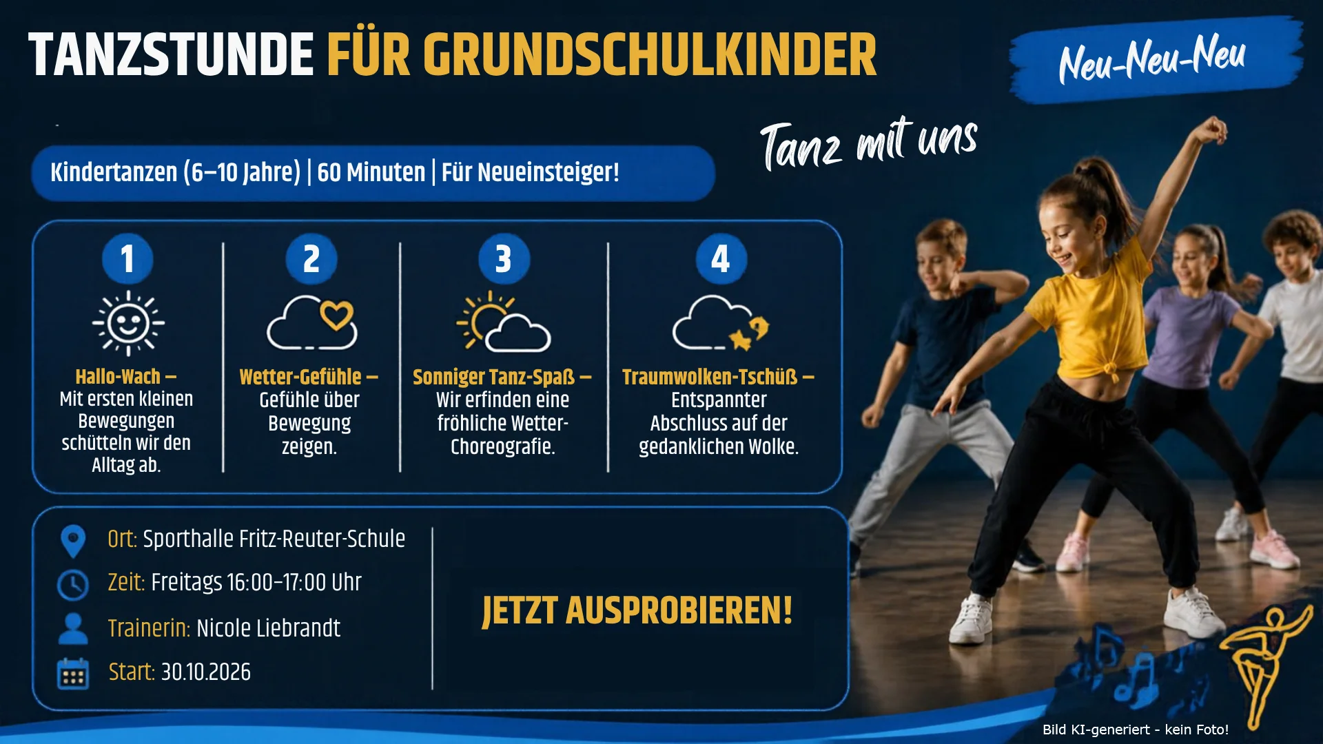 Tanzstunde für Grundschulkinder
