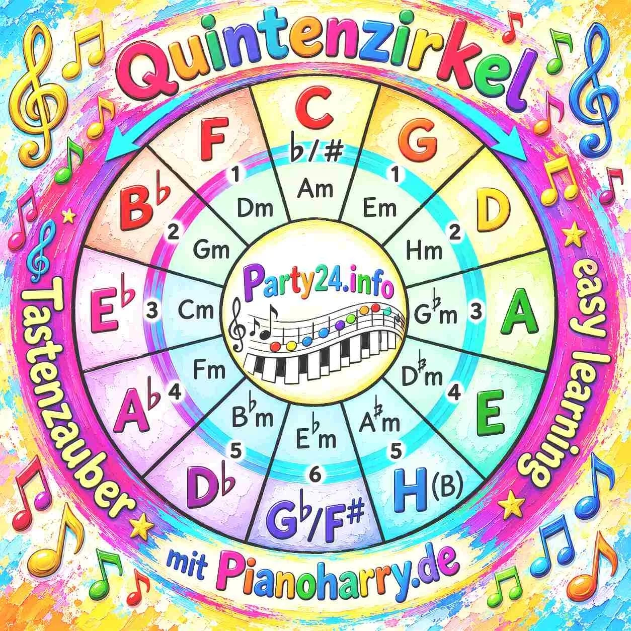 Quintenzirkel -bunt- mit Musikzauber