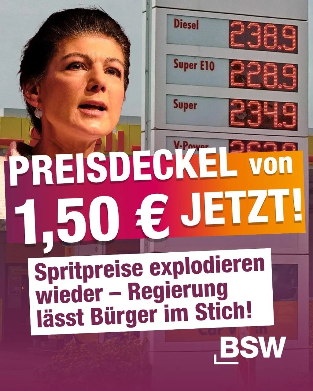 Benzinpreisdeckelsofort