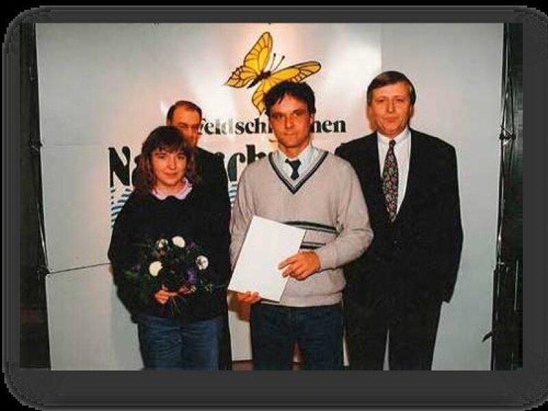 Gründung Eigenbetrieb des Naturschutzzentrums "Zittauer Gebirge" des Landratamtes Zittau 1993, Frau Gosteli, Herr Worseg, Herr Staatsminister Schommer (Foto: Archiv Naturschutzzentrum Zittauer Gebirge)