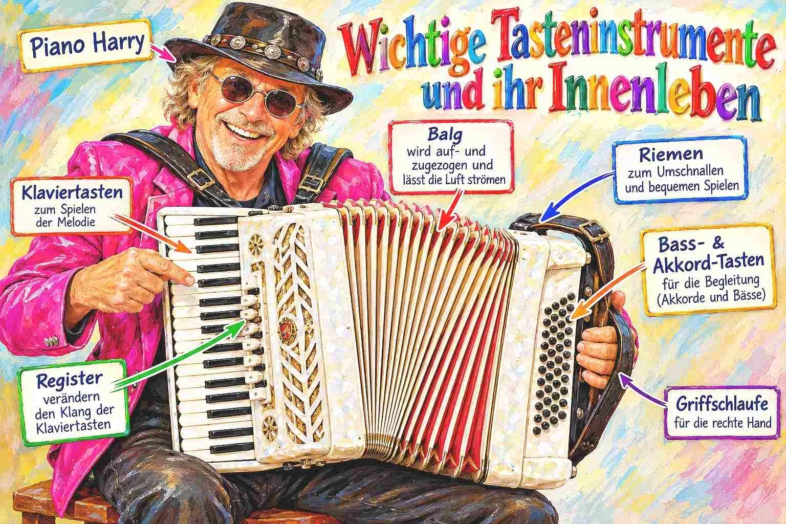 Akkordeon-Piano Harry erklärt das Akkordeon