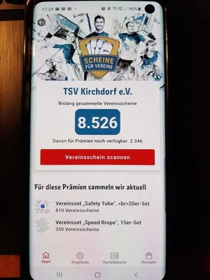 Foto des Albums: TSV Kirchdorf  10.000 Vereinsscheine erreicht - REWE-Aktion 2020 (22. 01. 2021)