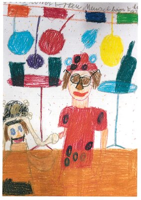 Jens Kraus, 42 Jahre: "Ich habe meine Gruppenleiterin in der Werkstatt Frau Meusel mit mir zusammen beim Fasching gemalt."  (Bild vergr&ouml;&szlig;ern)