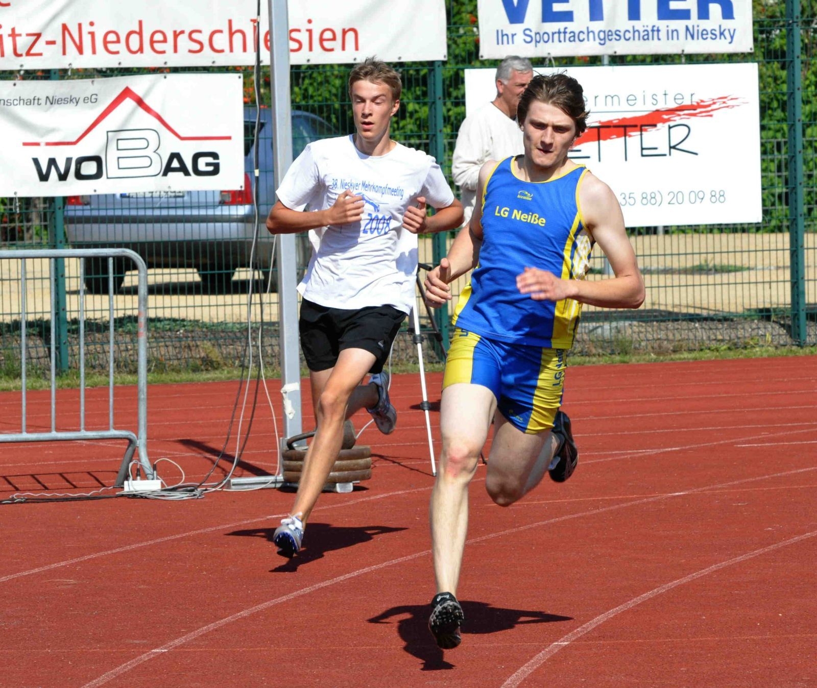 Bild: Lauf: 400m-Lauf der Männlichen Jugend A: Sebastian Vetter & Florian Knappe (v.l.)