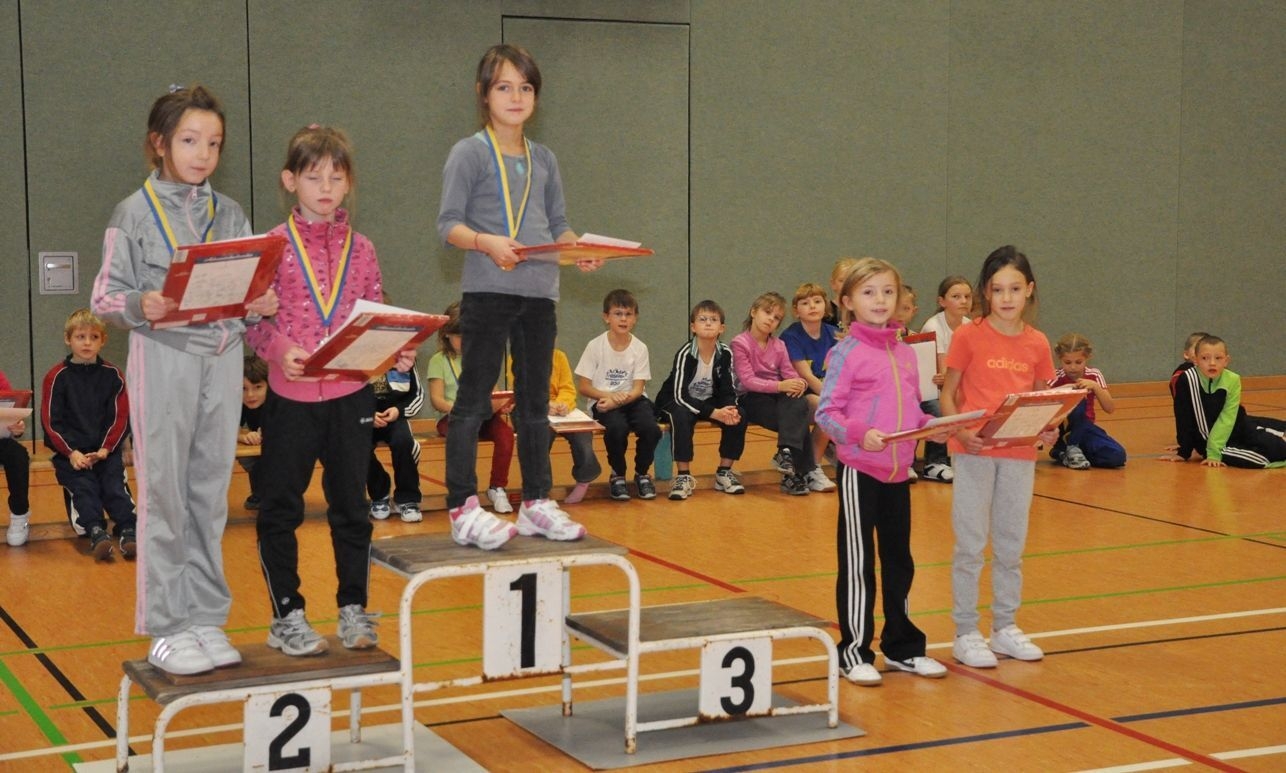 Bild: Siegerehrung bei den 7jährigen Mädchen