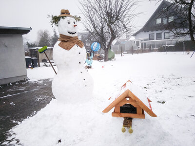Den riesigen Schneemann baute Tony K&ouml;hlert f&uuml;r seine beiden Kinder. Foto: Privat  (Bild vergr&ouml;&szlig;ern)