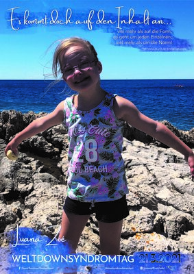 H&auml;tte ich vor 7 Jahren gewusst, was ich  heute wei&szlig;, h&auml;tte ich mir viele Tr&auml;nen und Verzweiflung bei der Diagnose Down Syndrom ersparen k&ouml;nnen - denn unser Leben mit dir ist sch&ouml;n und viel leichter, als ich es mir vorgestellt habe. 