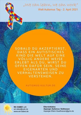 Hier ist unser neutrales Poster mit dem Motto 2021 "We can learn, we can work" abgebildet. 