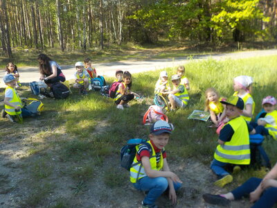 Vorschaubild: Erste Etappe geschafft -kurzes Picknick auf der Waldlichtung.