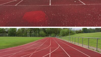 Foto des Albums: Reinigung der Sportflächen auf dem Sportgelände des TSV Kirchdorf ... (08. 06. 2021)