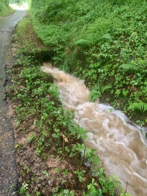 Wassermassen aus Richtung Grillh&uuml;tte 