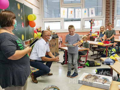 Klasse Flex A der Jahnschule mit Lehrerin Beate Robrecht. Foto: Beate Vogel  (Bild vergr&ouml;&szlig;ern)