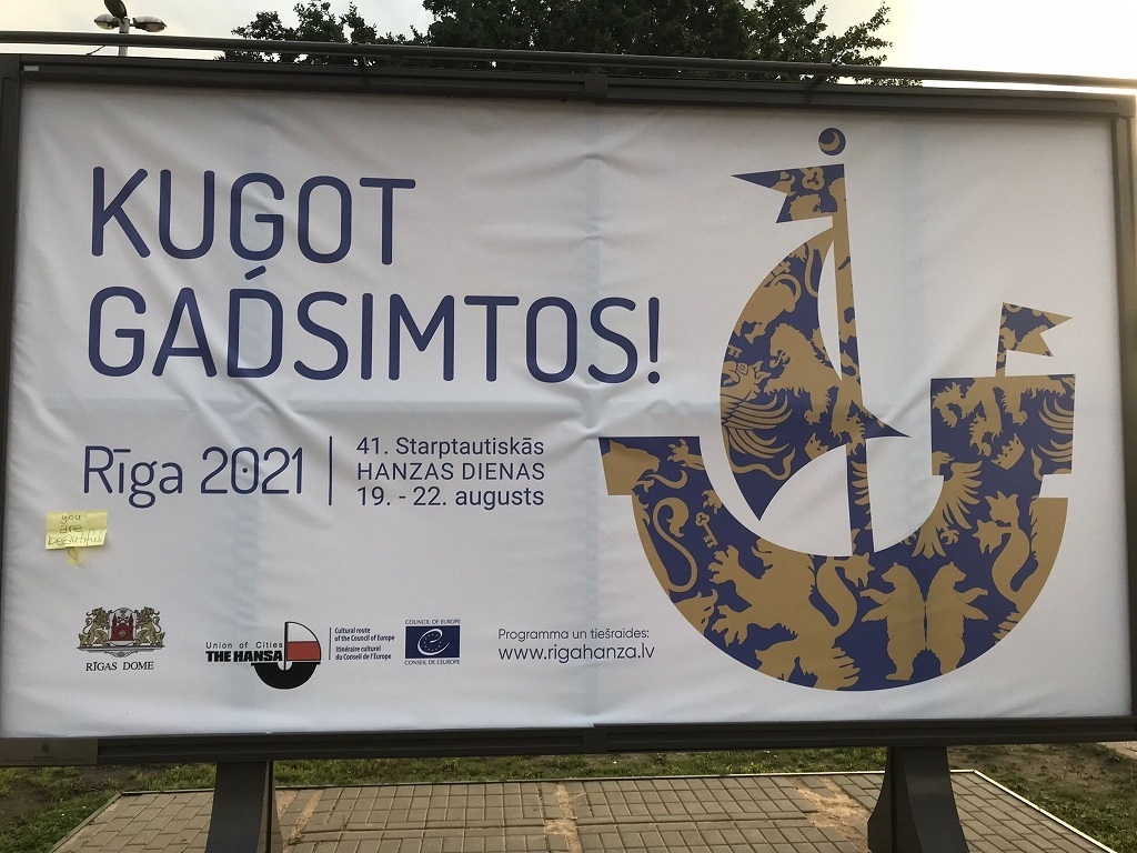 Bild: Willkommensgruß in Riga