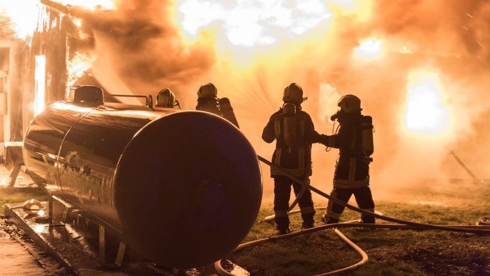 Bild: Brand einer Obdachlosenunterkunft