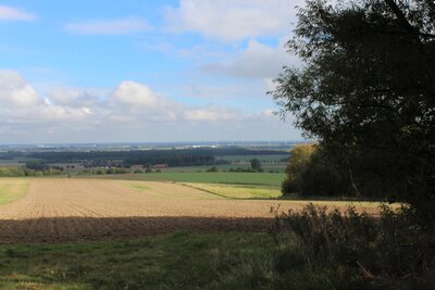 Blick von der Bank in das Calenberger Land. Sch&ouml;ner kann eine Aussicht kaum sein!  (Bild vergr&ouml;&szlig;ern)