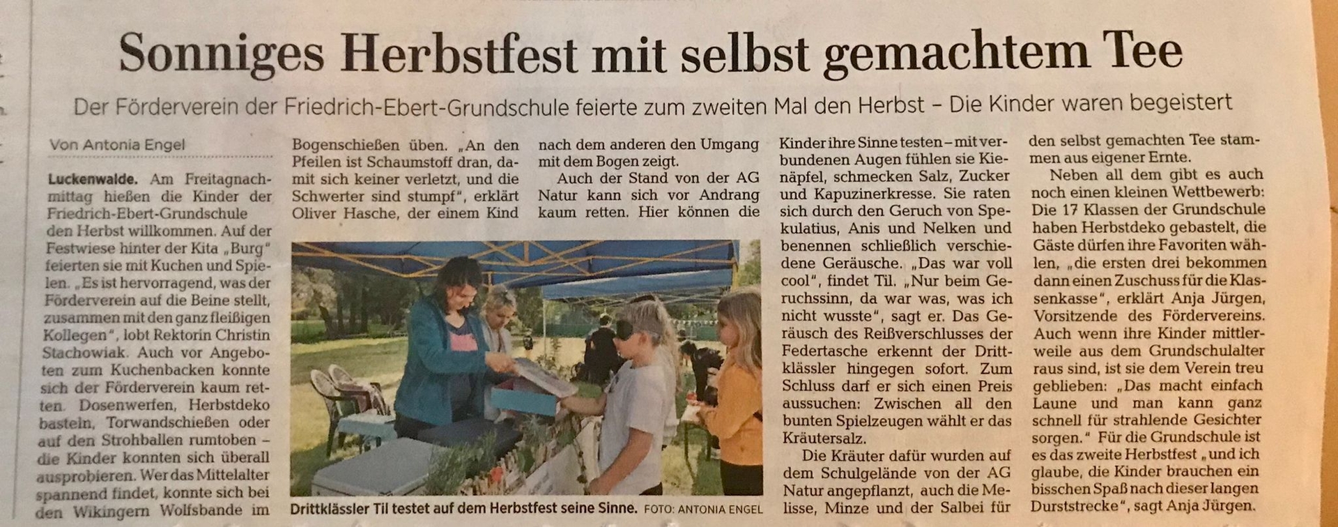 Bild: Zeitungsartikel aus der MAZ