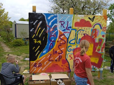 Fotoalbum Graffitiworkshop im Jugendgarten Goldberg