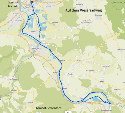 Auf dem Weserradweg  (Bild vergr&ouml;&szlig;ern)