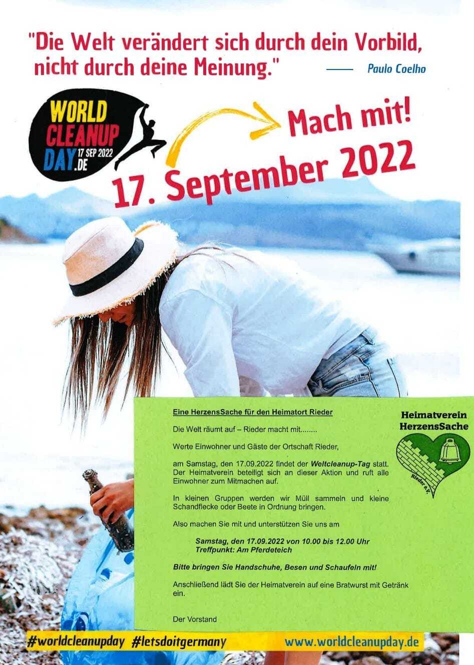 Bild : Plakat World Cleanup Day 2022