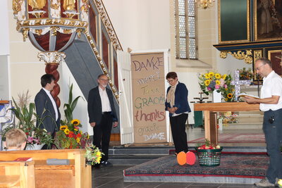 Ein Dankesgru&szlig; stand in der Mitte der Verk&uuml;ndigung 