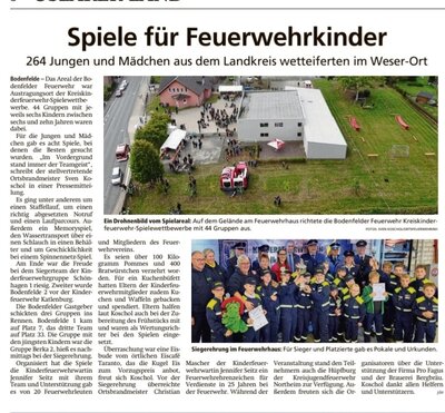 Bericht der HNA &uuml;ber die KReiskinderfeuerwehrspielewettbewerbe  (Bild vergr&ouml;&szlig;ern)