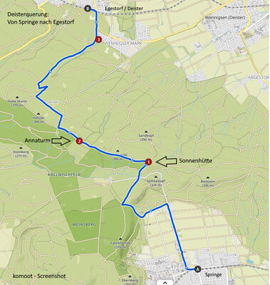 Deisterquerung  Von Springe nach Egestorf  (Bild vergr&ouml;&szlig;ern)