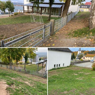 Neuer Zaun f&uuml;r die Schule Fichtelberg 