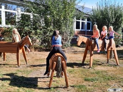 &Uuml;ber diese sch&ouml;nen neuen Volti-Pferde  freuen sich alle Kinder nach den Sommerferien.  (Bild vergr&ouml;&szlig;ern)