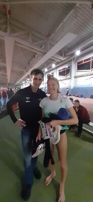 Foto Kallabis mit Bundestrainer Fromm - Behrens  (Bild vergr&ouml;&szlig;ern)
