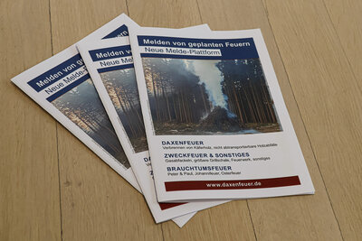 Der Flyer erkl&auml;rt kurz und pr&auml;gnant die Hintergr&uuml;nde und die Anwendung von www.daxenfeuer.de.  (Bild vergr&ouml;&szlig;ern)