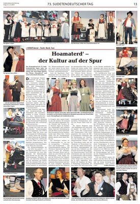 Vorschaubild: Heimatabend - Bericht Sudetendeutsche Zeitung