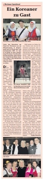 Bild: Besuch aus Korea - Bericht Sudetendeutsche Zeitung