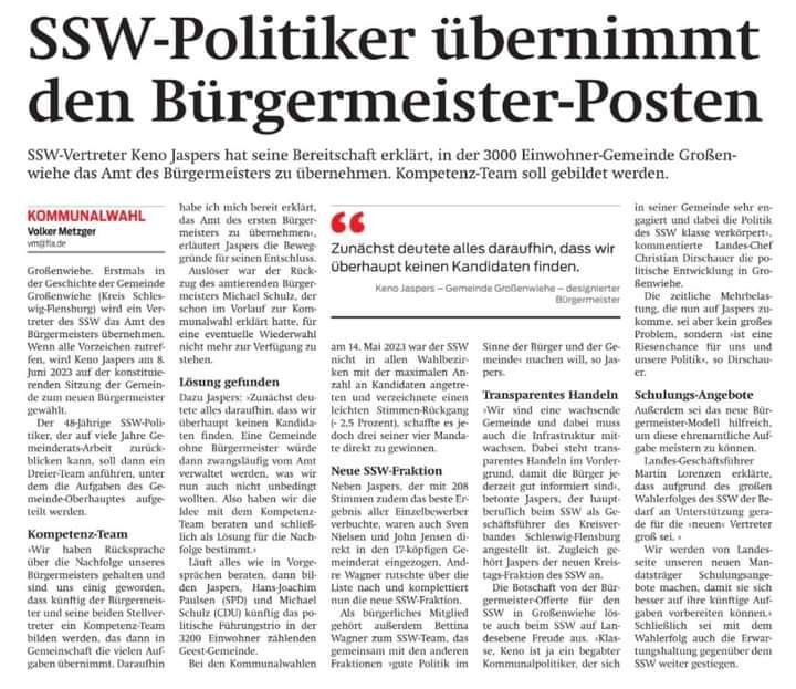 Bild: Zeitungsartikel