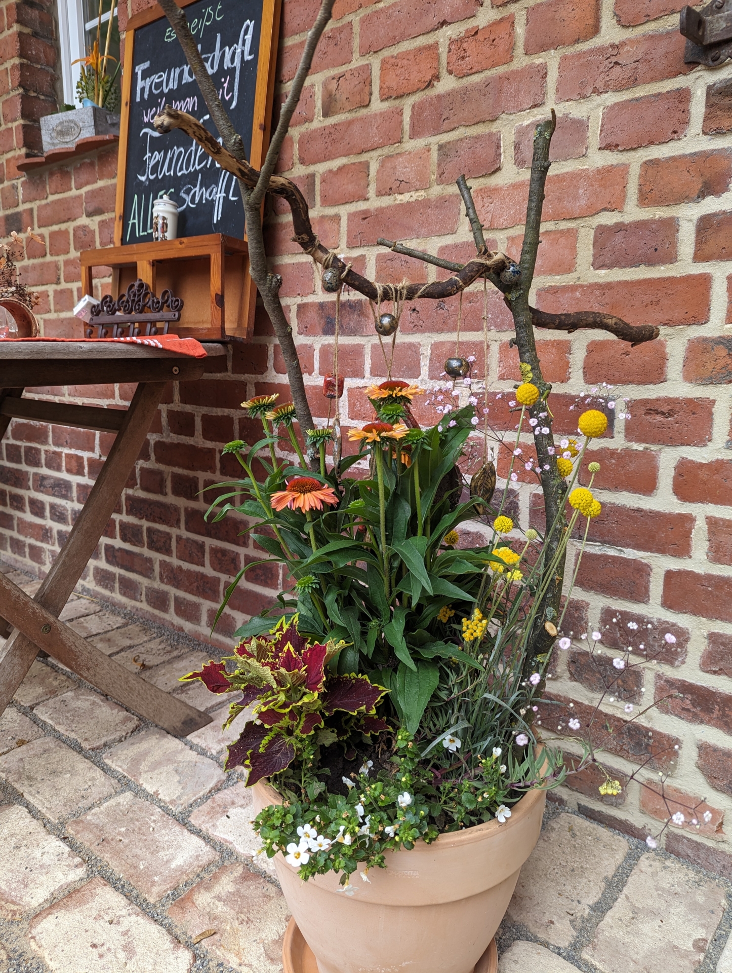 Bild: Blumentopf im Hof