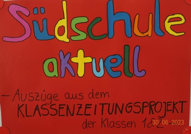 Bild: Plakat Schulzeitung