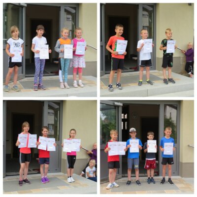 Siegerehrung "50-m-Lauf" Klassenstufe 1 und 2 