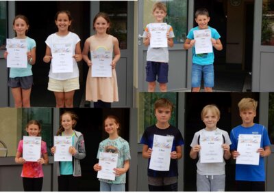 Siegerehrung "Weitsprung" Klassenstufe 3 und 4 