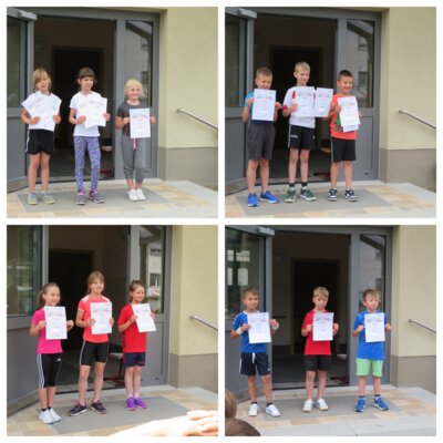 Siegerehrung "Weitsprung" Klassenstufe 1 und 2 