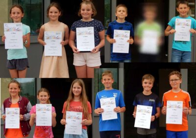 Siegerehrung "Weitwurf" Klassenstufe 3 und 4 