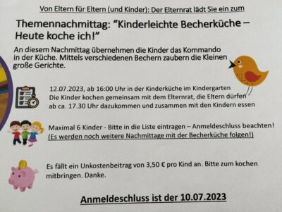 Kochnachmittag am 12.7.2023 ab 16:00 